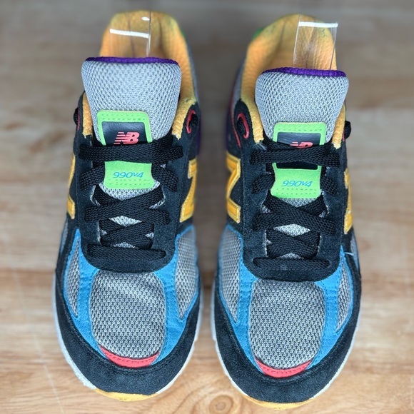 New Balance 'Wild Style 2.0' 990v4 sneakers | kids sz 2 | black + multicolor - Picture 4 of 7